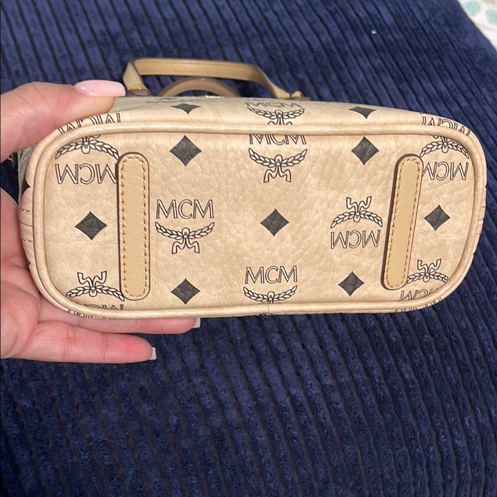 MCM Tan Logo Tote Bag - Picture 9 of 11